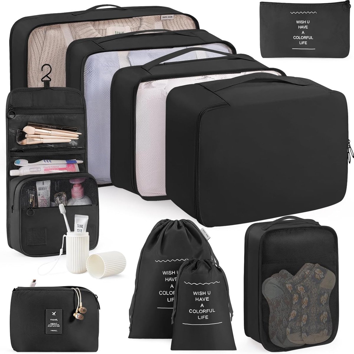 Kit 8 Sacs De Rangement Valise PHOGARY - Organisateur Voyage étanche