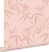 ESTAhome papier peint feuilles de bambou terre cuite rose - 139734 - 0,53 x 10,05 m