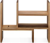 verstelbare houten bureau-organizer - Aanpasbare opruimmodule voor op je bureau - Opbergplanken voor op bureau - Acacia