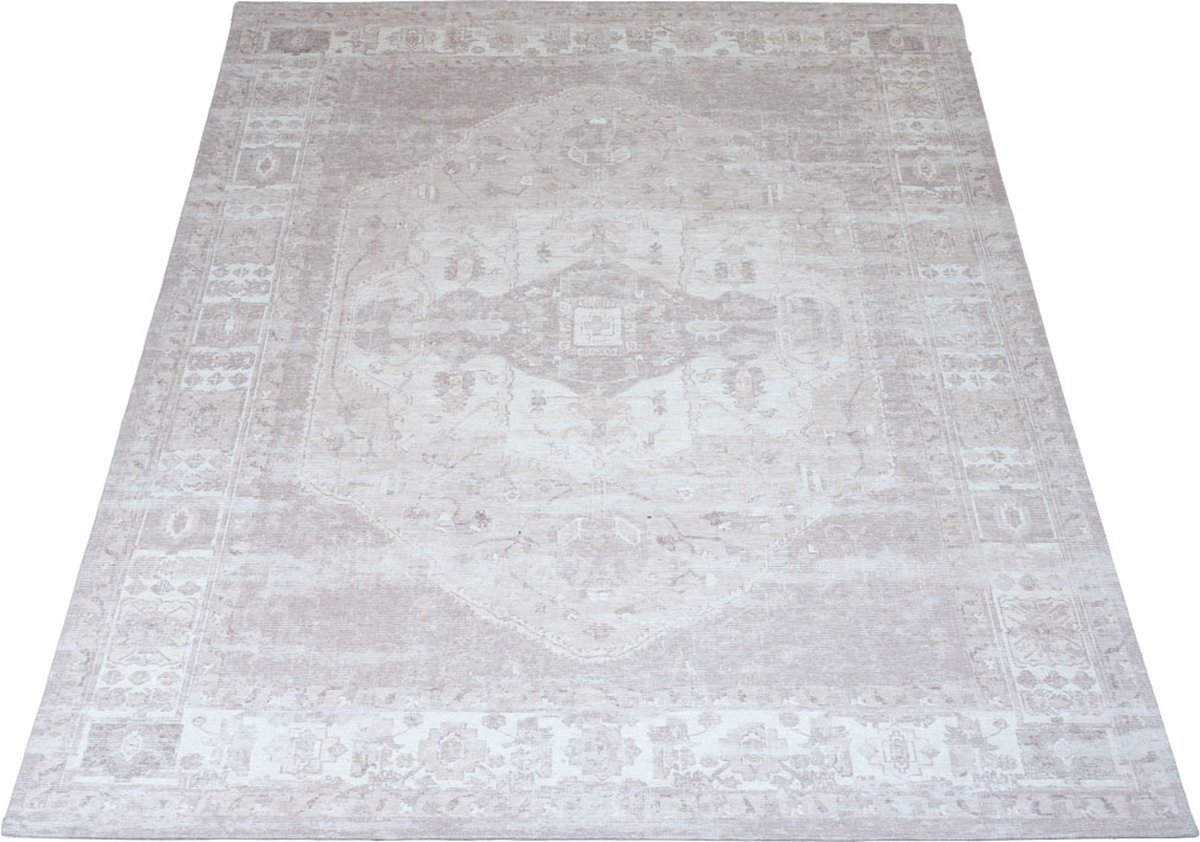 Veer Carpets Vloerkleed Serap 200 x 290 cm - Design Vloerkleed met Botanisch Bladpatroon in Scandinavische Stijl Beige