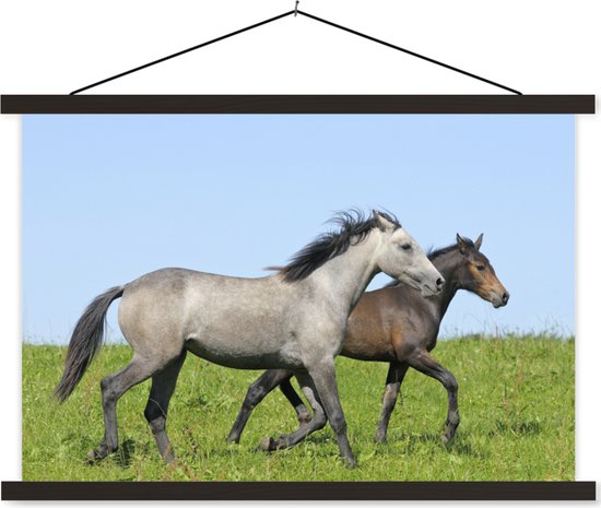 Affiche textielposter cheval marron et gris 120x80 cm