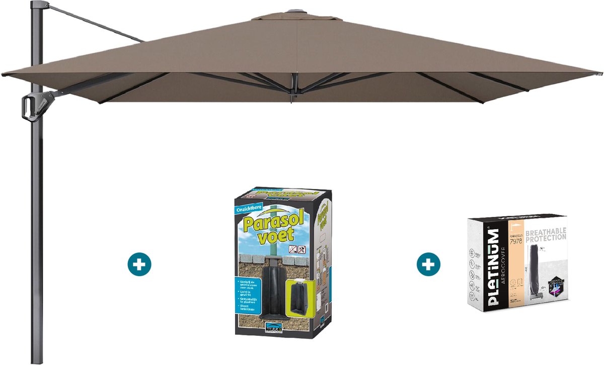 Platinum Challenger Premium T1 3.5x3.5 m - Havanna Taupe met ingraafvoet en hoes