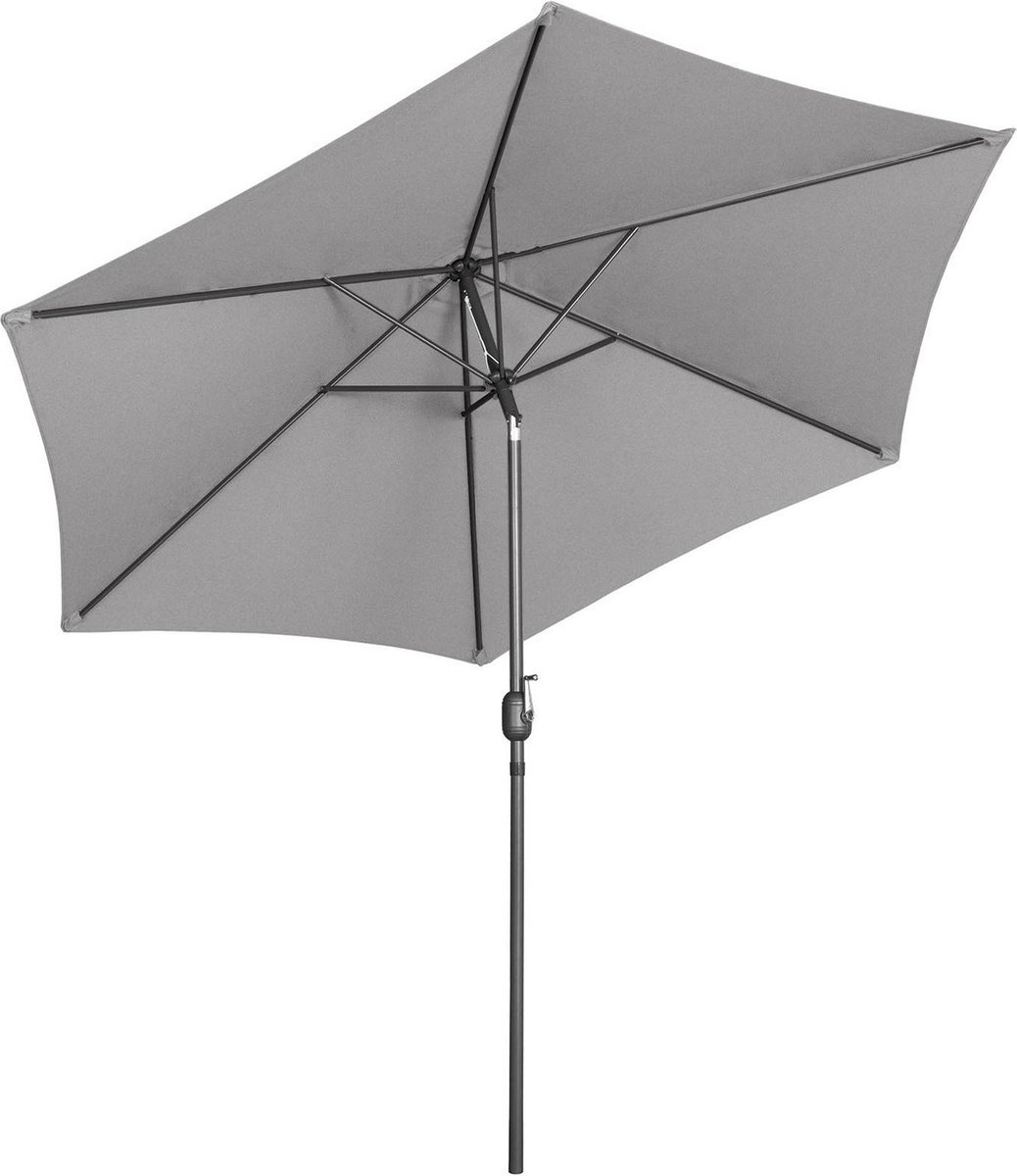 Uniprodo Parasol groot - donkergrijs - zeshoekig - Ø 300 cm - kantelbaar