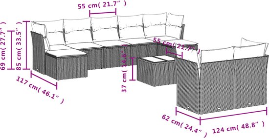 vidaXL-10-delige-Loungeset-met-kussens-poly-rattan-zwart
