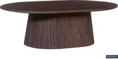 Salontafel 'Miguel' 120 cm Ovaal Donkerbruin, Structuur en blad massief hout Mangolia