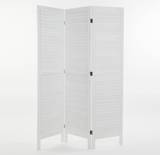 Relaxdays kamerscherm 6 panelen, HxB 170x240 cm, roomdivider opvouwbaar, scheidingswand, hout & papiertouw, wit