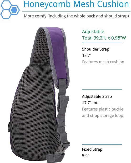 Gisdanchz Waterproof Lightweight Nylon Sling Backpack Bag for Sports and Outdoor