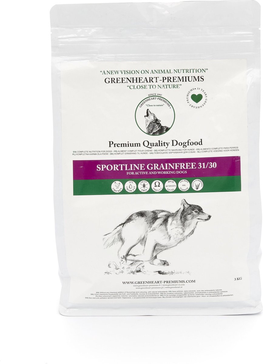 Greenheart-premiums Hondenvoer Sportline Grainfree 3 kg