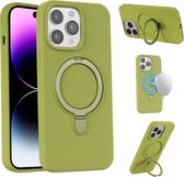 Geschikt voor iPhone 14 Pro Hoesje Met Magnetische Standaard - Telefoonhoesje - Backcase Cover - Backcover Case - Magnetisch Hoesje 14 Pro - Hoesje Met Standaard - Groen