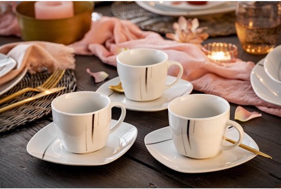 Sänger-service à café-12 pièces-6 personnes-blanc