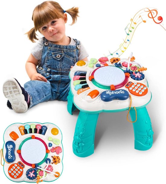 Baby Speeltafel 6 in 1 - Motoriek Speelgoed - Baby Muziekinstrumenten - met Geluid - Activiteits Tafeltje - 1 2 3 jaar