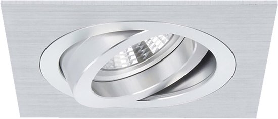 Torino - Inbouwspot Aluminium Vierkant - Kantelbaar - 1 Lichtpunt - 93x93mm - Bladveren