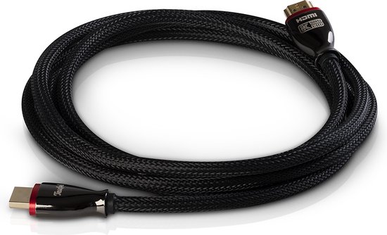 Teufel HDMI 2.1 kabel rond - Highspeed HDMI-kabel, 2.1 specificaties: 4K 3D bij 50/60p en 8K transmissie zwart 2.0m