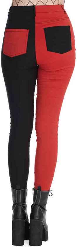 Banned Bailey Half And Half Broek rechte pijpen M Rood/Zwart