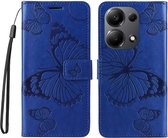 Coverup Vlinders Book Case - Geschikt voor Xiaomi Redmi Note 13 Pro 4G / Poco M6 Pro 4G Hoesje - Blauw