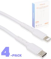 Phreeze 4x USB-C naar 8-Pin Datakabel - 2 Meter - 20W Power Delivery - Stevig en Flexibel - Geschikt voor iPhone en iPad