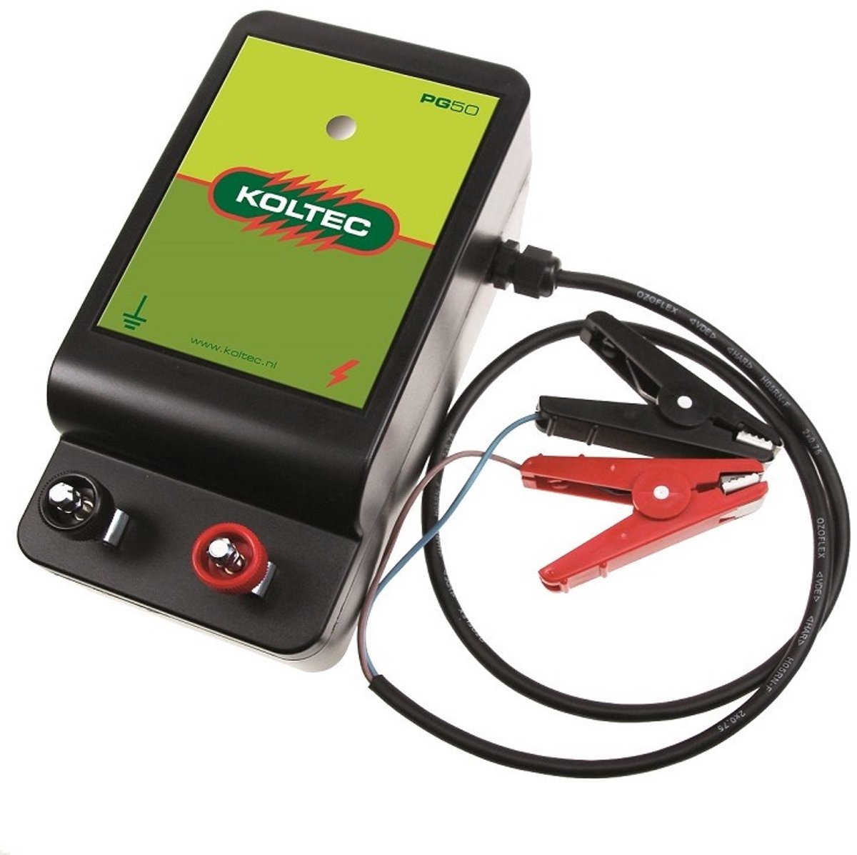 Koltec Accuapparaat PG50 — Accu/netstroom schrikdraadapparaat voor afrastering <1 km - Koltec PG50, accuapparaat schrikdraad, combi schrikdraadapparaat, schrikdraad apparaat 12V