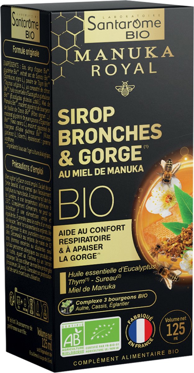 Goedkoopste Santarome Biologische Manuka Honing Bronchiale en Keel Siroop 125 ml