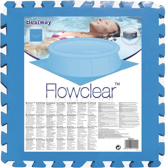 Bestway Flowclear - Zwembad tegels - Vloerbescherming - Set van 9 stuks - 50 x 50 cm - 2.25 m2 - Bestway
