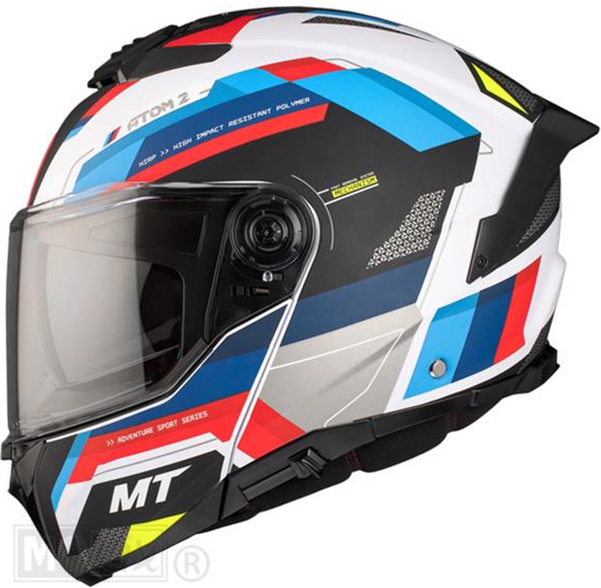 MT Atom 2 SV systeemhelm Bast mat blauw rood wit XL