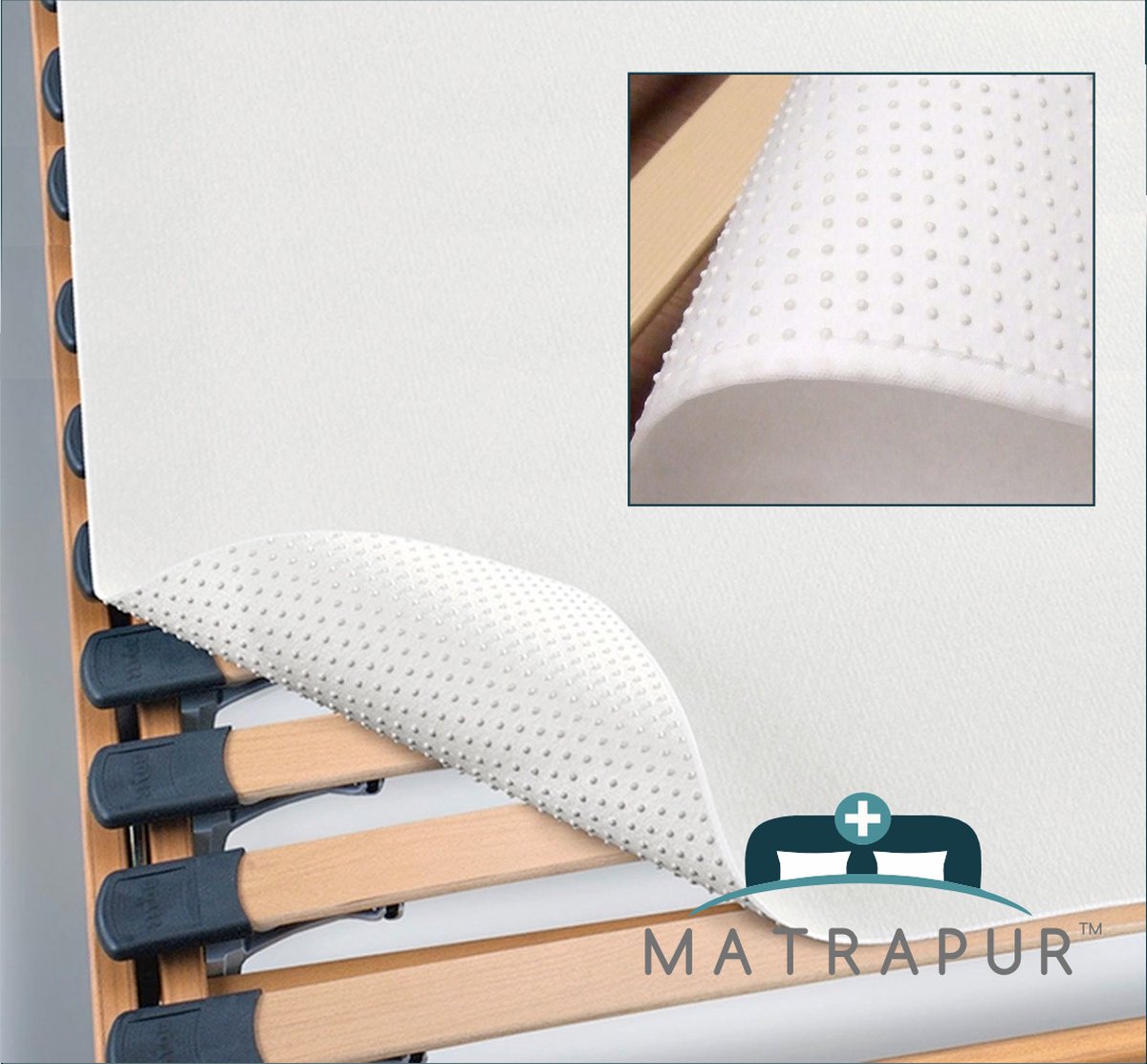 Matrapur | Matrasbeschermer - Matras onderlegger antislip - Noppen - 140x200 cm