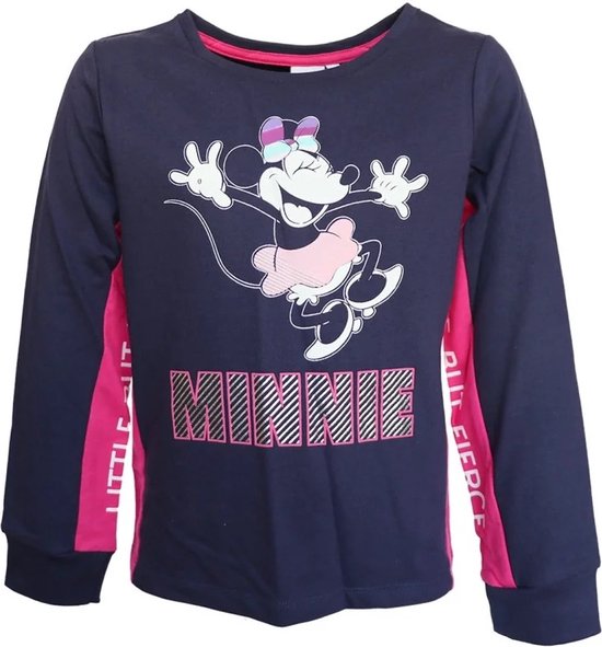 Disney Minnie Mouse Shirt - Lange Mouw - Navy - Maat 116 (6 jaar)