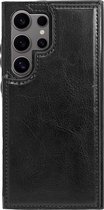 ShieldCase wallet case - geschikt voor Samsung Galaxy S24 Ultra - leren Samsung Galaxy S24 Ultra hoesje - portemonnee hoesje met ruimte voor pasjes - zwart