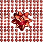 Relaxdays cadeaustrik zelfklevend - set van 200 - strik versiering cadeaus - kerstmis - rood