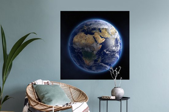 Stickers muraux - Terre - Espace - Planètes - 100x100 cm - Film Adhésif XXL