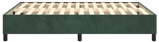 vidaXL Cadre à sommier tapissier Velours Vert foncé 140x190 cm - Cadre de lit à sommier tapissier - Cadres de lit à sommier tapissier - Lit - Meubles de chambre
