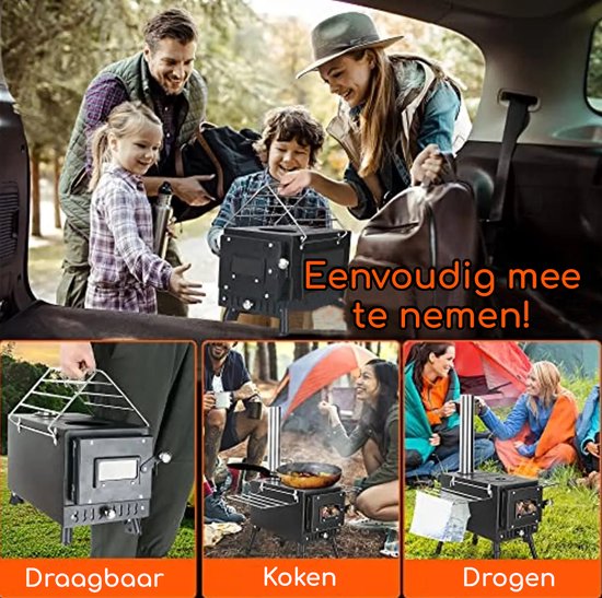 Hikr® Tentkachel Vhs3 - Mini kachel - Houtkachel - Kamperen - Camping - Houtkachel buiten & vrijstaand - Tent verwarming van HI — afbeelding 5