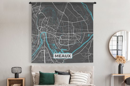 Tapisserie - Tapisserie - France - Carte - Carte - Meaux - Plan de ville - 180x180 cm - Tapisserie