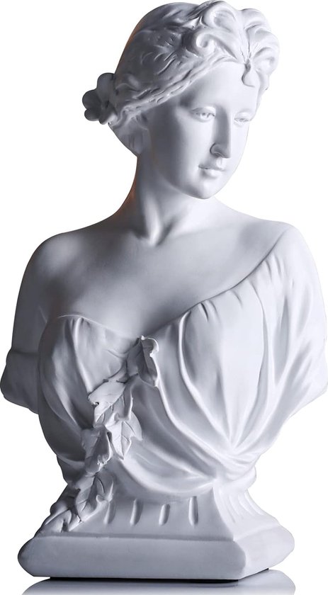 Buste Statue Déesse Grecque Artémis / Aphrodite – Grand Buste Mythologie Antique En Résine 31 Cm, Décoration Classique Élégante