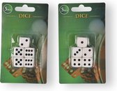 Dobbelstenen Set voor Dungeons & Dragons en Meer - Plastic, Wit/Zwart, 1.5cmx1.5cm, 2 Sets van 5 Dobbelstenen