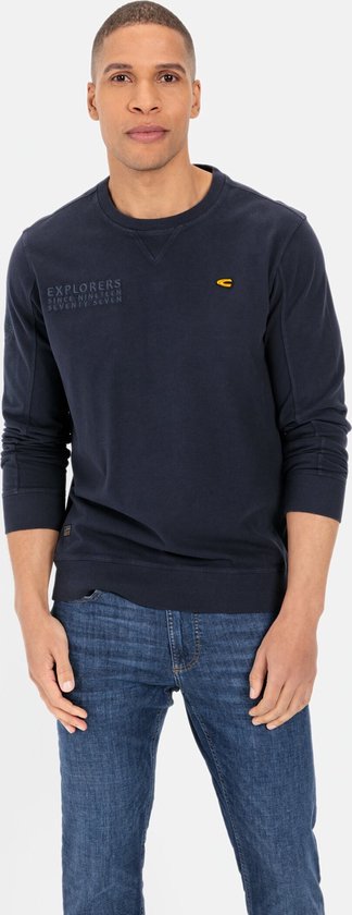 camel active Sweatshirt van gecertificeerd biologisch katoen - Maat menswear-XL - Donker blauw