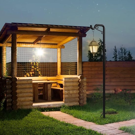 UNHO Dubbele Herdershaak Voor Buiten - 240cm Hoge Vo   Met 5 Tanden Basis   Verstelbare Zware Tuin Ophang Houder Voor Hangplant Solar Lamp Bruiloft Decor Voederhuis Kolibrie   2st 1093852528