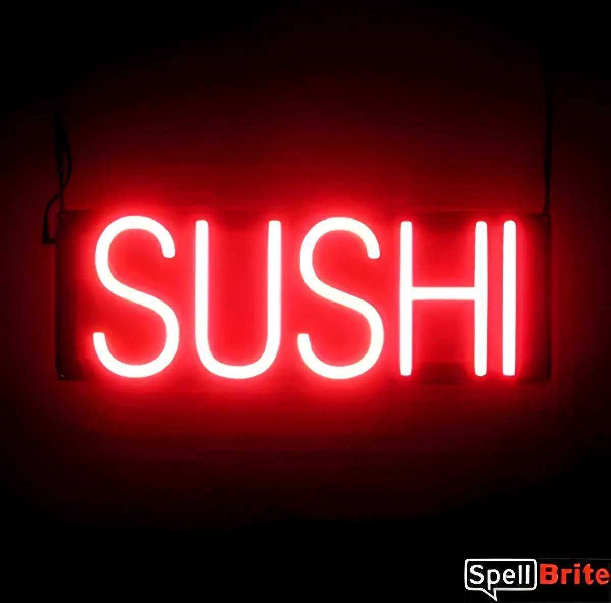 SUSHI - Lichtreclame Neon LED bord verlicht | SpellBrite | 46 x 16 cm | 6 Dimstanden - 8 Lichtanimaties | Reclamebord neon verlichting
