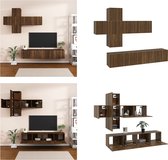 vidaXL 7-delige Tv-meubelset bewerkt hout bruineikenkleurig - Tv-kast - Tv-kasten - Tv-meubel - Hifi-meubel