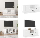 vidaXL Tv-meubel 100x35-5x45 cm bewerkt hout hoogglans wit - Tv-kast - Tv-kasten - Tv-meubel - Hifi-meubel