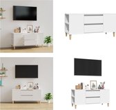 vidaXL Tv-meubel 102x44-5x50 cm bewerkt hout wit - Tv-kast - Tv-kasten - Tv-meubel - Hifi-meubel