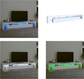 vidaXL Tv-meubel met LED-verlichting 260x36-5x40 cm wit - Tv-kast - Tv-kasten - Tv-meubel - Tv-meubel Met LED-verlichting