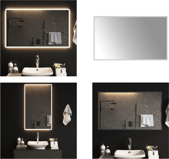 vidaXL Badkamerspiegel LED 60x100 cm - LED-badkamerspiegel - LED-badkamerspiegels - Badkamerspiegel - Spiegel