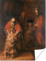Poster Terugkeer van de verloren zoon - Rembrandt van Rijn - 90x120 cm