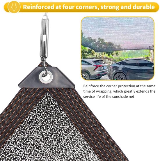 ST TRADING Schaduwnet voor de tuin, 2 x 5 meter, beige, UV-bescherming
