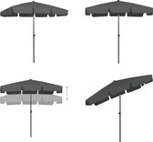 vidaXL Strandparasol 200x125 cm antracietkleurig - Strandparasol - Strandparasols - Parasol - Parasols