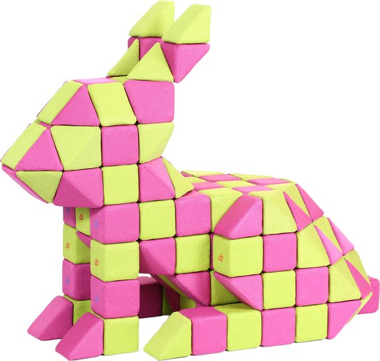 Magnetische blokken JollyHeap® - Magnetic blocks - blokken - educatief speelgoed - grijs/rood van JollyHeap® — afbeelding 2