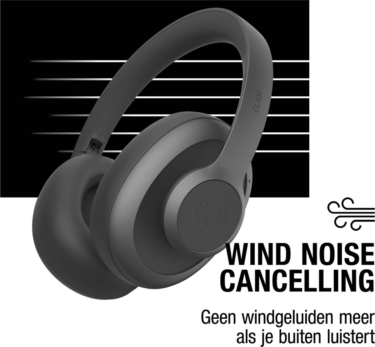 Afbeelding 3 van Fresh 'n Rebel Clam Ace – Draadloze Bluetooth Koptelefoon met Active Noise Cancelling - 60 uur Speeltijd - Met volume wiel - Storm Grey