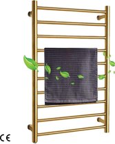 Sèche-serviettes électrique avec 10 barres chauffantes - Inox 304 - Porte-serviettes 88 W pour salle de bain - Sèche-serviettes moderne - 84 x 55,5 cm