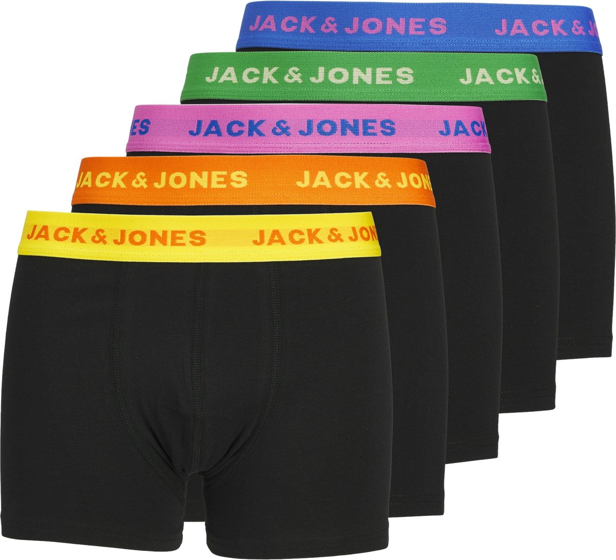 Jack & Jones Junior Boxershorts Jongens Trunks JACLEO Zwart 5-Pack - Maat 164 - JACK & JONES