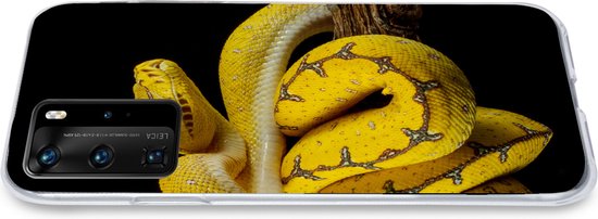 Coque Huawei P40 Pro - Serpent - Branche - Jaune - Coque de téléphone en Siliconen